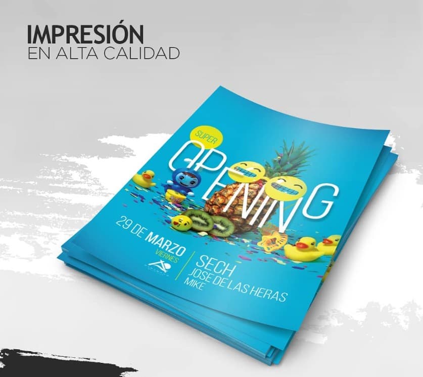 Flyers para fiesta de inauguración Super Opening