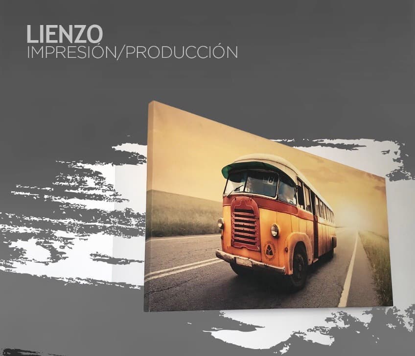 Lienzo decorativo impreso con fotografía de autobús vintage